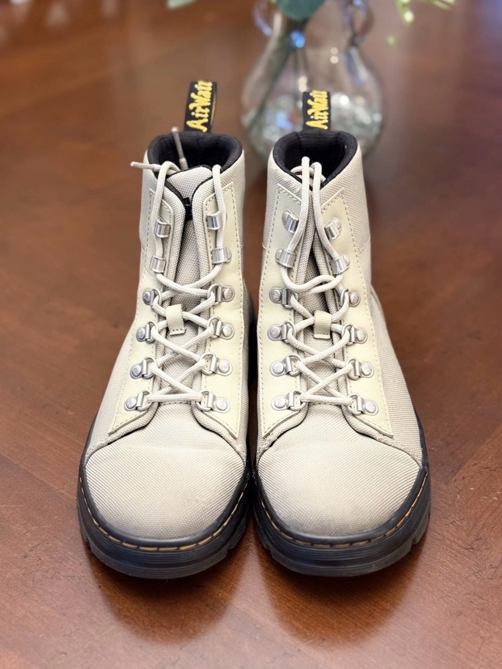 Dr. Martens Combs W Stone Canvas Utility Combat Boots Women’s Size 8 EU 39
